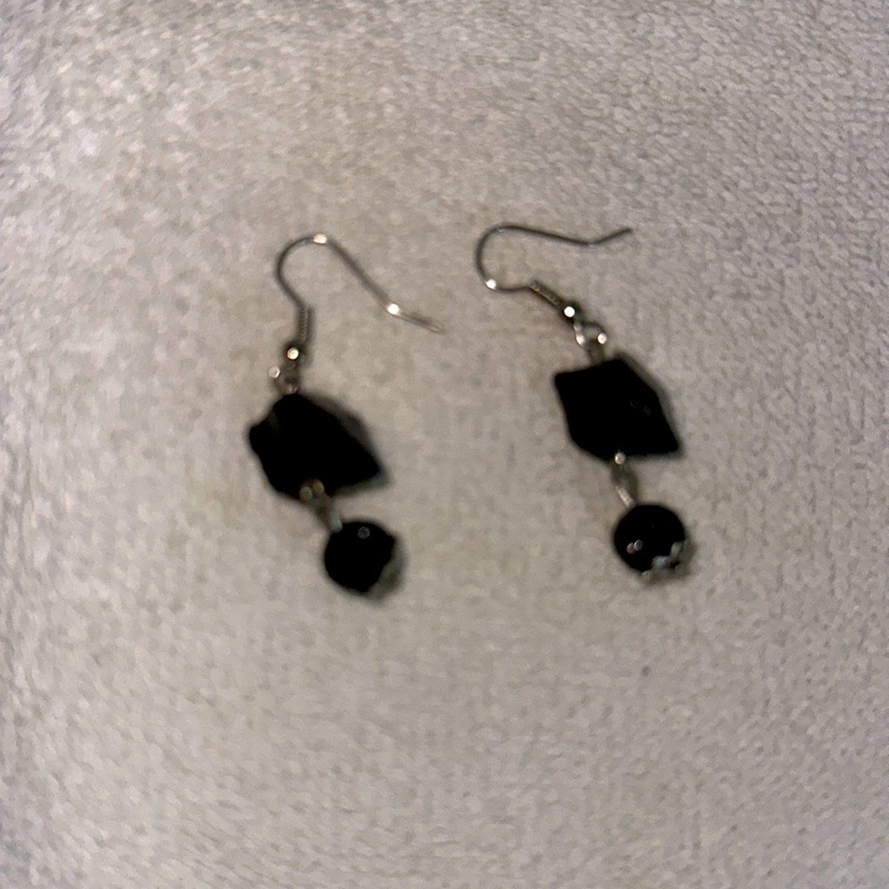 Black and silver dangle Earrings